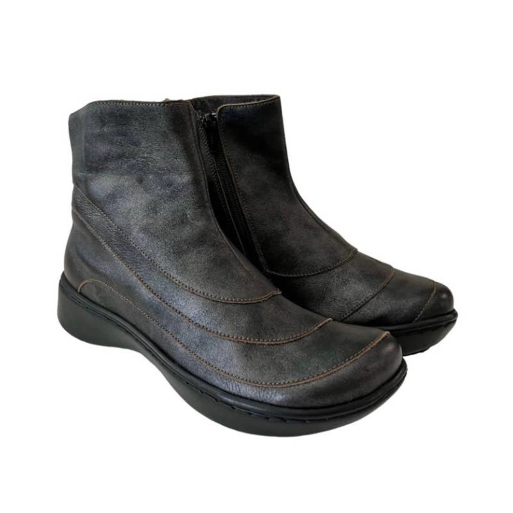 Naot Tellin Ankle Boot Size 37 Leather Black Pearl Metallic